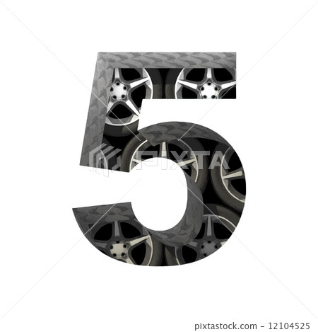 Vector metal and wheels cutted figure 5. Paste to any background Vector metal and wheels cutted figure 5. Paste to any background 12104525