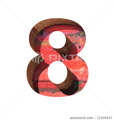 Vector metal cutted figure 8. Paste to any background 12104557