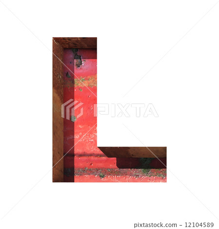 Vector metal cutted figure l. Paste to any background 12104589