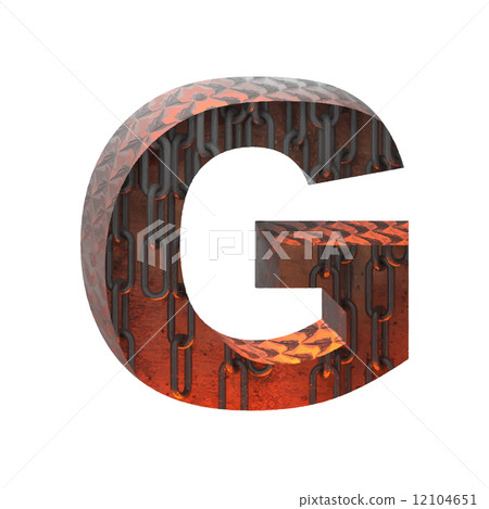 Vector hot metal cutted figure g. Paste to any background 12104651