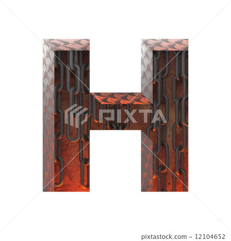 Vector hot metal cutted figure h. Paste to any background 12104652