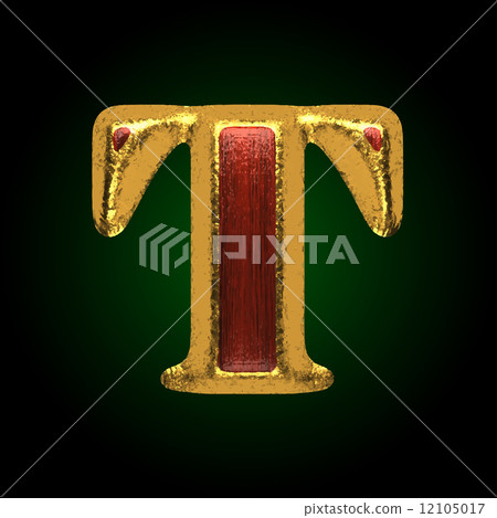 vector golden figure with red wood t 12105017