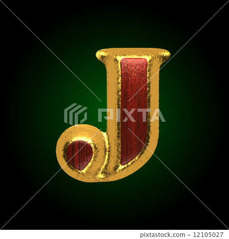 vector golden figure with red wood j 12105027