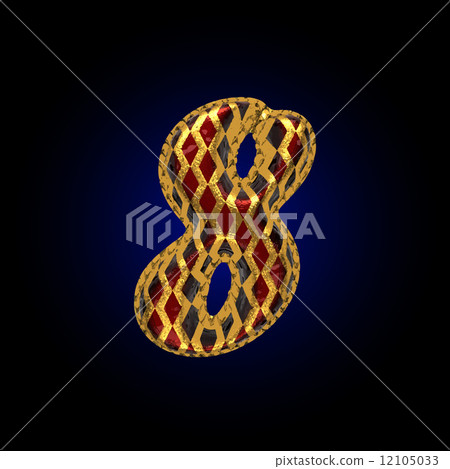 vector golden and red letter 8 vector golden and red letter 8 12105033