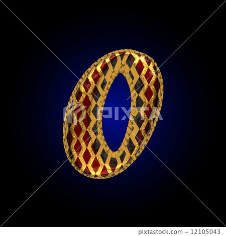 vector golden and red letter 0 12105043