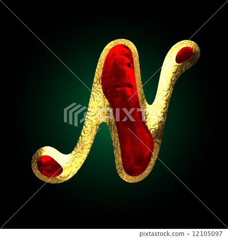 vector golden and red letter n 12105097