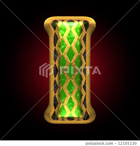 vector golden and green letter i 12105130