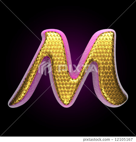 vector golden and pink letter m 12105167