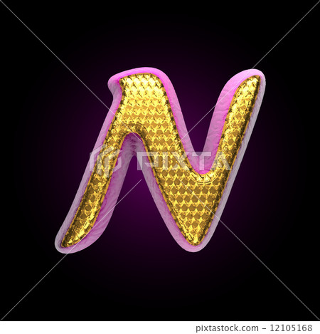 vector golden and pink letter n 12105168