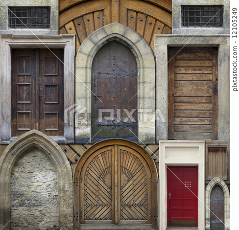 Abstract collage of old doors 12105249