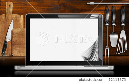 Laptop Computer in the Kitchen 12115873