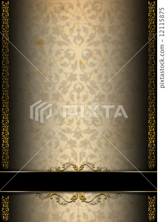 Luxury Floral Black, Brown and Gold Background 12115875
