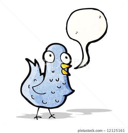 圖庫插圖: cartoon bird with speech bubble