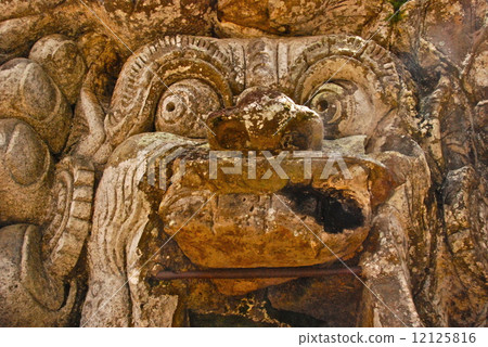 "Face" on the elephant cave entrance (Goa-Gaja ruins / Bali / Indonesia)) "Face" on the elephant cave entrance (Goa-Gaja ruins / Bali / Indonesia)) 12125816