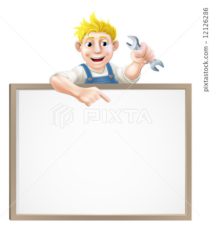 Spanner man and sign Spanner man and sign 12126286