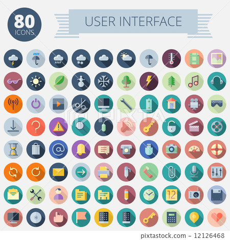 Flat Design Icons For User Interface Flat Design Icons For User Interface 12126468