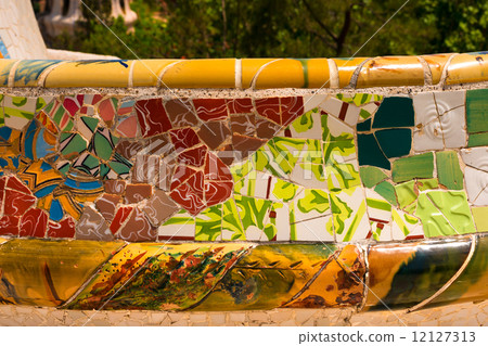 Ceramic Bench Park Guell - Barcelona Spain 12127313