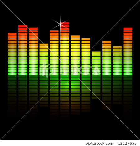 Vector illustration of music equalizer bars on black background 12127653