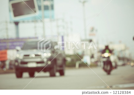 blurred of car on road blurred of car on road 12128384