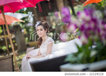 pretty girl in wedding dress pretty girl in wedding dress 12129118