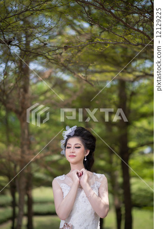 pretty girl in wedding dress 12129225