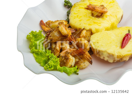 Garlic shrimps with potato Garlic shrimps with potato 12135642