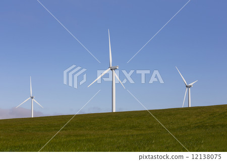 Wind turbine farm, UK. 12138075