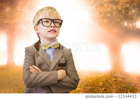 Composite image of cute pupil dressed up as teacher 12144413