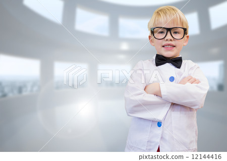 Composite image of cute pupil dressed up as teacher 12144416