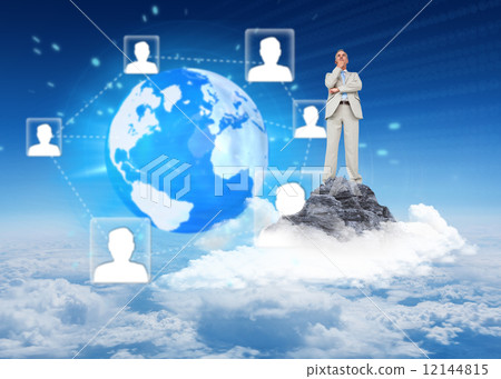Composite image of thinking businessman Composite image of thinking businessman 12144815