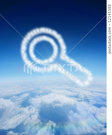 Composite image of cloud in shape of magnifying glass 12145388