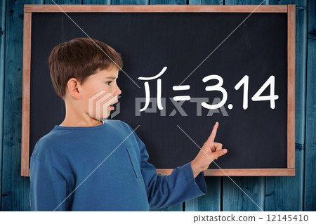 Composite image of cute boy pointing 12145410