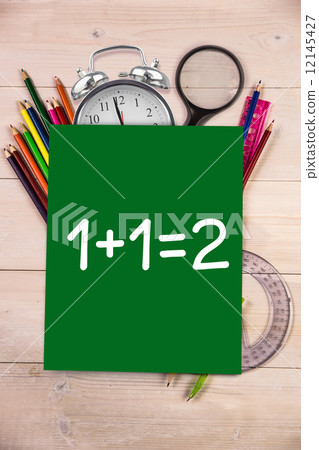 Composite image of one plus one equals two 12145427