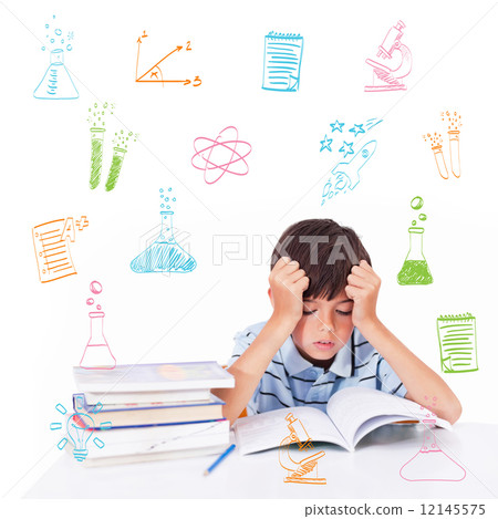 Composite image of school subjects doodles Composite image of school subjects doodles 12145575