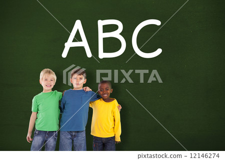 Composite image of cute kids smiling 12146274