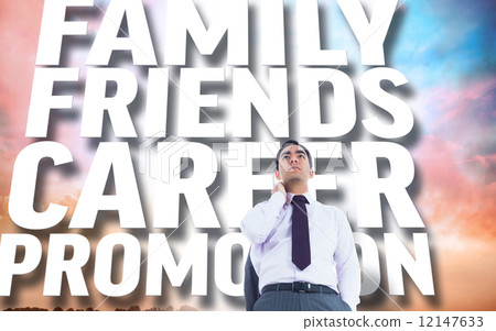 Composite image of unsmiling businessman standing 12147633