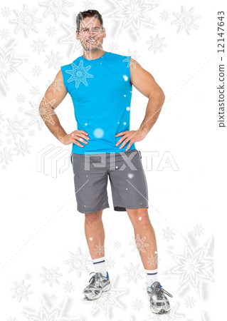 Composite image of full length portrait of a fit young man Composite image of full length portrait of a fit young man 12147643