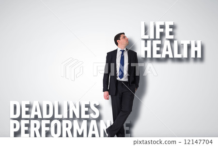 Composite image of handsome businessman leaning Composite image of handsome businessman leaning 12147704