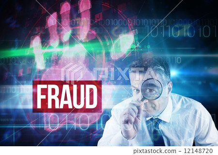 Fraud against red technology hand print design Fraud against red technology hand print design 12148720