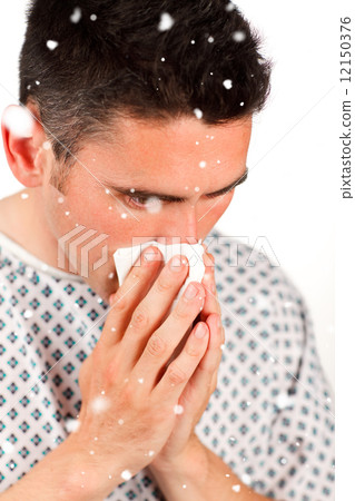 Composite image of close up of a patient sneezing 12150376