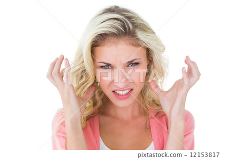 Pretty young blonde feeling angry 12153817