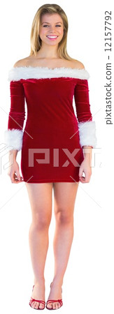 Pretty girl smiling in santa outfit 12157792