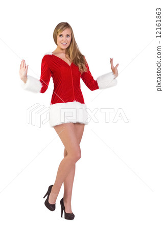 Festive blonde smiling at camera Festive blonde smiling at camera 12161863