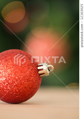 Close up of red christmas bauble Close up of red christmas bauble 12163025