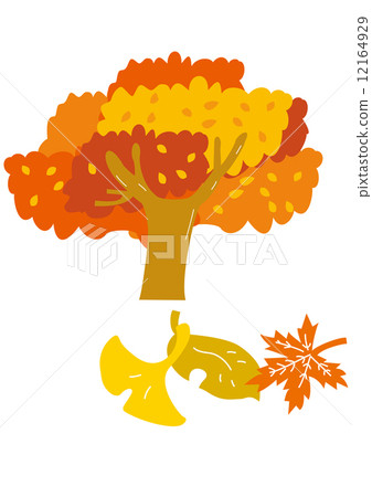 樹叢和秋葉落葉 12164929