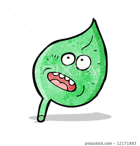 cartoon leaf with face 12171883