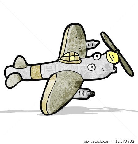 cartoon propeller plane 12173532