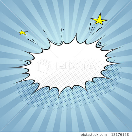 Pop-art style speech bubble over blue background Pop-art style speech bubble over blue background 12176128