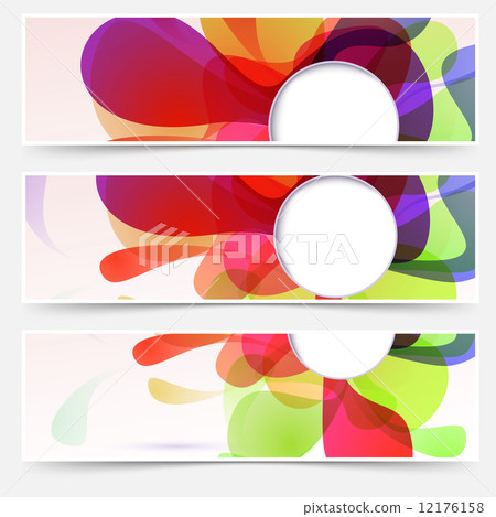 Bright web headers set - abstract liquid 12176158