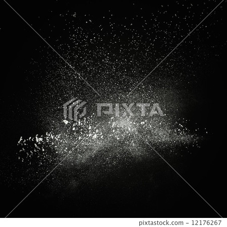 White powder exploding isolated on black White powder exploding isolated on black 12176267
